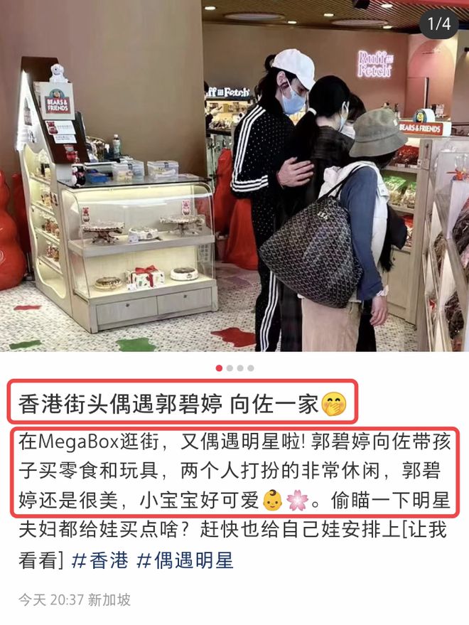 没离婚！向佐夫妇带儿子逛街被偶遇，向佐扶着郭碧婷背部很体贴