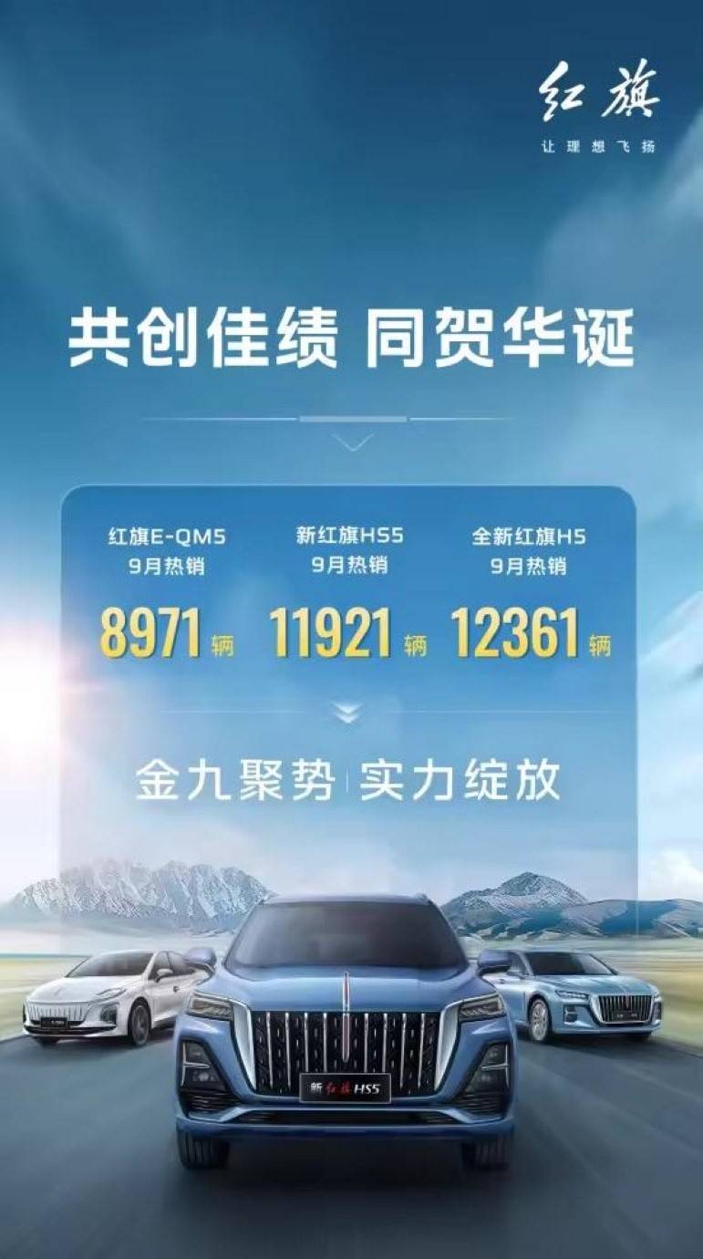搜狐汽车全球快讯 | 红旗品牌9月销量39000辆 同比增长18%