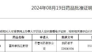 国产首家，齐鲁制药雷珠单抗注射液(安卓明®)获批上市