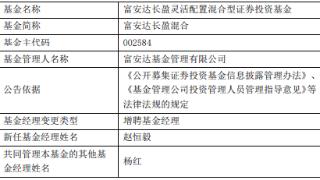 富安达长盈混合增聘赵恒毅 成立来亏损约3成