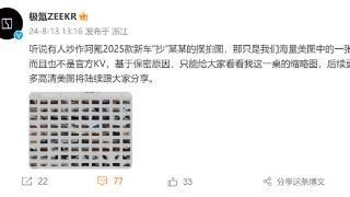 极氪回应2025款新车抄某某摆拍图：非官方主视觉海报