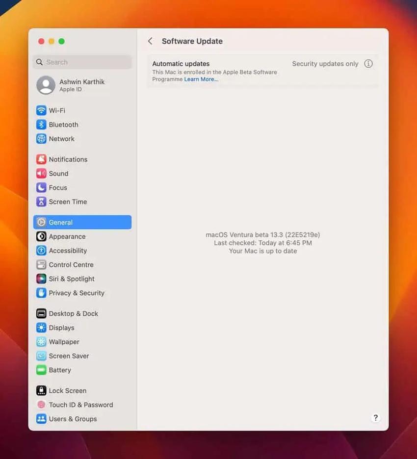苹果macOSVentura13.3第一个Beta版更新