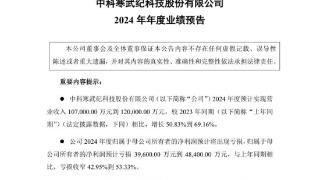 寒武纪：预计 2024 年度净利润亏损 3.96 亿元到 4.84 亿元