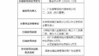 因未按规定聘任负责人，广东鼎智保险代理被处罚0.5万元