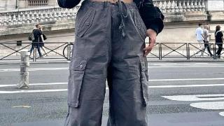 宋雨琦巴黎随拍美照，露脐上衣，性感纤腰，街头上的时尚辣妹